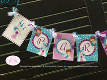 Load image into Gallery viewer, Winter Fairy Birthday Name Banner Party Girl Christmas Purple Blue Snow 1st 2nd 3rd 4th 5th 6th 7th 8th Boogie Bear Invitations Parisa Theme