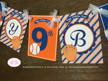 Load image into Gallery viewer, Retro Baseball Happy Birthday Party Banner Softball Boy Girl 1st 2nd 3rd 4th 5th 6th 7th 8th 9th 10th Boogie Bear Invitations Casey Theme