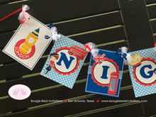 Load image into Gallery viewer, London England Party Name Banner Birthday Boy British Flag 1st 2nd 3rd 4th 5th 6th 7th 8th 9th 10th 11th Boogie Bear Invitations Nigel Theme