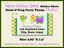 Load image into Gallery viewer, Frog Duck Spring Birthday Party Invitation Garden Girl Purple Grow Flower Boogie Bear Invitations Charlene Theme Paperless Printable Printed