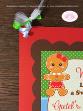 Load image into Gallery viewer, Gingerbread Girl Party Door Banner Birthday Winter Lollipop Snowflake Candy Snow Christmas Sweet Cookie Boogie Bear Invitations Gretel Theme