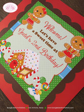 Load image into Gallery viewer, Gingerbread Girl Party Door Banner Birthday Winter Lollipop Snowflake Candy Snow Christmas Sweet Cookie Boogie Bear Invitations Gretel Theme