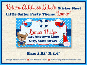 Nautical Sailor Birthday Party Invitation Boy Girl Red Blue Bird Sail Boat Boogie Bear Invitations Lamar Theme Paperless Printable Printed