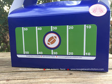 Load image into Gallery viewer, Football Birthday Party Treat Boxes Bag Red Blue Red Favor Touchdown Foot Ball Athletic Game Box Boogie Bear Invitations Brady Theme Printed