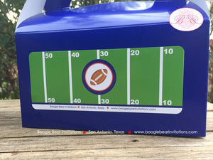 Football Birthday Party Treat Boxes Bag Red Blue Red Favor Touchdown Foot Ball Athletic Game Box Boogie Bear Invitations Brady Theme Printed