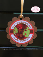 Load image into Gallery viewer, Little Moose Baby Shower Favor Tags Boy Girl Forest Boy Girl Woodland Animals Calf Party Plaid Flower Boogie Bear Invitations Valerie Theme