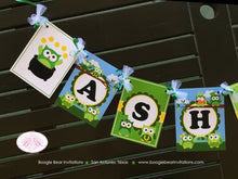 Load image into Gallery viewer, St. Patrick&#39;s Day Party Name Banner Birthday Owls Girl Boy Lucky Green Woodland Shamrock Clover Spring Boogie Bear Invitations Ashlyn Theme