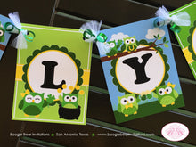 Load image into Gallery viewer, St. Patrick&#39;s Day Party Name Banner Birthday Owls Girl Boy Lucky Green Woodland Shamrock Clover Spring Boogie Bear Invitations Ashlyn Theme