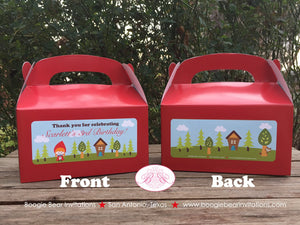 Red Riding Hood Birthday Treat Boxes Party Favor Tags Bag Box Little Forest Girl Tree Big Bad Wolf Boogie Bear Invitations Scarlett Theme