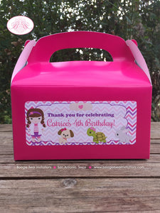 Vet Doctor Girl Party Treat Boxes Favor Birthday Animal Hospital Pink Purple Veterinarian Doctor Nurse Boogie Bear Invitations Catrice Theme