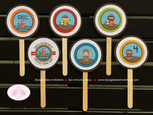 Load image into Gallery viewer, Viking Birthday Party Cupcake Toppers Warrior Boy Girl Ocean Set Sail Ship Swim Swimming Boat Medieval Boogie Bear Invitations Eric Theme