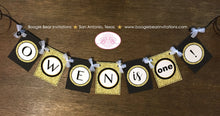 Load image into Gallery viewer, Mr. Wonderful Birthday Party Banner Small Bow Tie Little Man Black Onederful Gold Formal Boy Girl Boogie Bear Invitations Owen Theme Printed