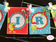 Load image into Gallery viewer, Christmas Monsters Happy Birthday Banner Party Girl Boy Winter Red Green Blue Snow 1st 2nd 3rd 4th 5th Boogie Bear Invitations Reese Theme
