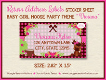 Load image into Gallery viewer, Baby Girl Moose Baby Shower Invitation Pink Forest Woodland Animals Calf Boogie Bear Invitations Viviana Theme Paperless Printable Printed