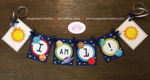 Load image into Gallery viewer, Outer Space Birthday Party I am 1 Banner Highchair Boy Girl Science Planet 1st 2nd 3rd 4th 5th 6th 7th Boogie Bear Invitations Galileo Theme