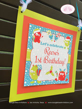 Load image into Gallery viewer, Christmas Monster Birthday Party Door Banner Winter Holiday Boy Girl Red Green Snowing Snowflake Forest Boogie Bear Invitations Reese Theme