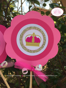 Pink Gold Princess Birthday Centerpiece Set Party Girl Glitter Queen Crown Ball Royal Castle Formal Boogie Bear Invitations Jaynece Theme