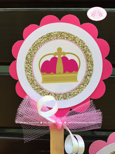 Pink Gold Princess Birthday Party Cupcake Toppers Set Girl Glitter Queen Crown Formal Royal Castle Boogie Bear Invitations Jaynece Theme