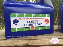 Load image into Gallery viewer, Football Birthday Party Treat Boxes Bag Red Blue Red Favor Touchdown Foot Ball Athletic Game Box Boogie Bear Invitations Brady Theme Printed