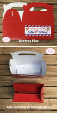 Load image into Gallery viewer, Football Birthday Party Treat Boxes Bag Red White Blue Favor Tag Touchdown Foot Ball Athletic Field Game Boogie Bear Invitations Odell Theme