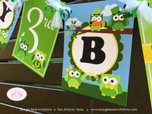 Load image into Gallery viewer, St. Patrick&#39;s Day Happy Birthday Banner Party Owl Girl Boy Lucky Green Woodland 1st 2nd 3rd 4th 5th 6th Boogie Bear Invitations Ashlyn Theme