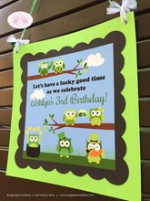 Load image into Gallery viewer, St. Patrick&#39;s Day Party Door Banner Owls Birthday Boy Girl Lucky Green Woodland Pot Of Gold Clover Luck Boogie Bear Invitations Ashlyn Theme