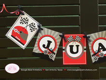 Load image into Gallery viewer, Monster Truck Birthday Party Banner Driver Red Black Grey Boy Girl 1st 2nd 3rd 4th 5th 6th 7th 8th 9th Boogie Bear Invitations Juan Theme