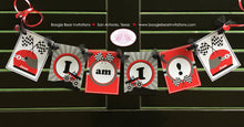 Load image into Gallery viewer, Monster Truck Birthday I am 1 Highchair Banner Party Winner Go Small Driver Red Black Grey Boy Girl 1st Boogie Bear Invitations Juan Theme