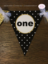 Load image into Gallery viewer, Mr. Wonderful Pennant I am 1 Banner Birthday Party Highchair Bow Tie Boy Kid Black Onederful Gold ONE 1st Boogie Bear Invitations Owen Theme
