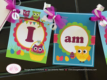 Load image into Gallery viewer, Spring Easter Owls Highchair I am 1 Banner Birthday Party Boy Girl Woodland Forest Pastel Spring Picnic Boogie Bear Invitations Lottie Theme