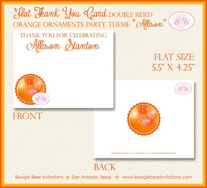 Orange Glowing Ornements Party Thank You Cards Birthday Formal Dinner Elegant Dance Ball Bokeh Boogie Bear Invitations Allison Theme Printed