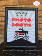 Load image into Gallery viewer, Monster Truck Birthday Party Sign Poster Red Black Photo Booth Smash Up Snow Arena Rally Jump Racing Race Boogie Bear Invitations Juan Theme