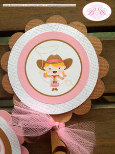 Pink Cowgirl Birthday Party Cupcake Toppers Set Horse Girl Sheriff Hoedown Hat Boots Country Rodeo Boots Boogie Bear Invitations Molly Theme