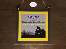 Load image into Gallery viewer, ATV Off Road Birthday Door Banner Sign Party Quad Boy Girl Yellow Black All Terrain Vehicle 4 Wheeler Boogie Bear Invitations Breck Theme