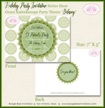 Load image into Gallery viewer, St. Patrick&#39;s Day Party Invitation Irish Green Lucky Kaleidoscope Holiday Boogie Bear Invitations Delaney Theme Paperless Printable Printed