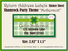 Load image into Gallery viewer, St. Patrick&#39;s Day Party Invitation Irish Green Lucky Shamrock Holiday Boogie Bear Invitations McDermott Theme Paperless Printable Printed