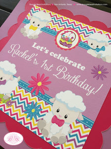 Spring Lambs Birthday Party Door Banner Sheep Pink Girl Easter Pink Yellow Purple Pastel Little Sheep Boogie Bear Invitations Rachel Theme