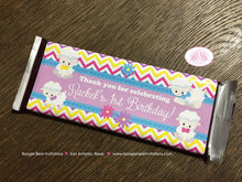 Load image into Gallery viewer, Spring Lambs Birthday Party Candy Bar Wraps Wrappers Sticker Sheep Girl Easter Pink Yellow Purple Blue Boogie Bear Invitations Rachel Theme