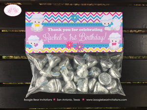 Spring Lambs Birthday Party Treat Bag Toppers Folded Favor Easter Sheep Outdoor Garden Picnic Pink Girl Boogie Bear Invitations Rachel Theme