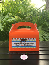Load image into Gallery viewer, Grizzly Bear Birthday Party Treat Boxes Favor Paw Print Forest Animals Kodiak Rustic Camping Girl Boy Box Boogie Bear Invitations Nico Theme