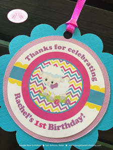 Spring Lambs Birthday Party Favor Tags Easter Little Sheep Girl Pink Yellow Purple Garden Spring Picnic Boogie Bear Invitations Rachel Theme