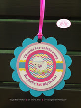 Load image into Gallery viewer, Spring Lambs Birthday Party Favor Tags Easter Little Sheep Girl Pink Yellow Purple Garden Spring Picnic Boogie Bear Invitations Rachel Theme