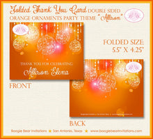 Load image into Gallery viewer, Orange Glowing Ornements Party Thank You Cards Birthday Formal Dinner Elegant Dance Ball Bokeh Boogie Bear Invitations Allison Theme Printed