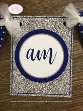 Load image into Gallery viewer, Mr. Wonderful Highchair I am 1 Banner Birthday Party Bow Tie Boy Navy Blue Silver White Onederful ONE 1st Boogie Bear Invitations Odin Theme