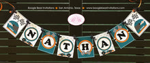 Load image into Gallery viewer, Race Car Name Birthday Party Banner Driver Boy Racing Orange Teal Black 1st 2nd 3rd 4th 5th 6th 7th 8th Boogie Bear Invitations Nathan Theme