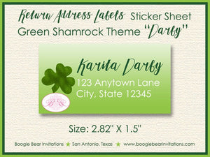 St. Patrick's Day Party Invitation Irish Green Lucky Shamrock Holiday 1st Boogie Bear Invitations Darby Theme Paperless Printable Printed