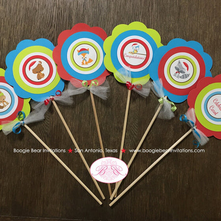 Winter Woodland Animals Baby Shower Centerpiece Sticks Party Owl Squirrel Fox Christmas Santa Boy Girl Boogie Bear Invitations Carol Theme