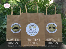 Load image into Gallery viewer, Mr Wonderful Birthday Party Favor Bag Treat ONE Onederful Goodie Little Man Mister Black Gold Kraft 1st Boogie Bear Invitations Owen Theme