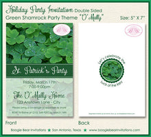 Load image into Gallery viewer, St. Patrick&#39;s Day Party Invitation Green Shamrock Clover Lucky Irish 1st Boogie Bear Invitations O&#39;Mally Theme Paperless Printable Printed