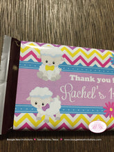 Load image into Gallery viewer, Spring Lambs Birthday Party Candy Bar Wraps Wrappers Sticker Sheep Girl Easter Pink Yellow Purple Blue Boogie Bear Invitations Rachel Theme